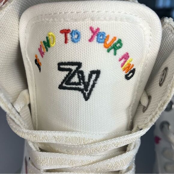 Zadig and Voltaire LA Flash Platform ZV1747 High Tops‎ White/multicolor, 5 NIB - Picture 8 of 14